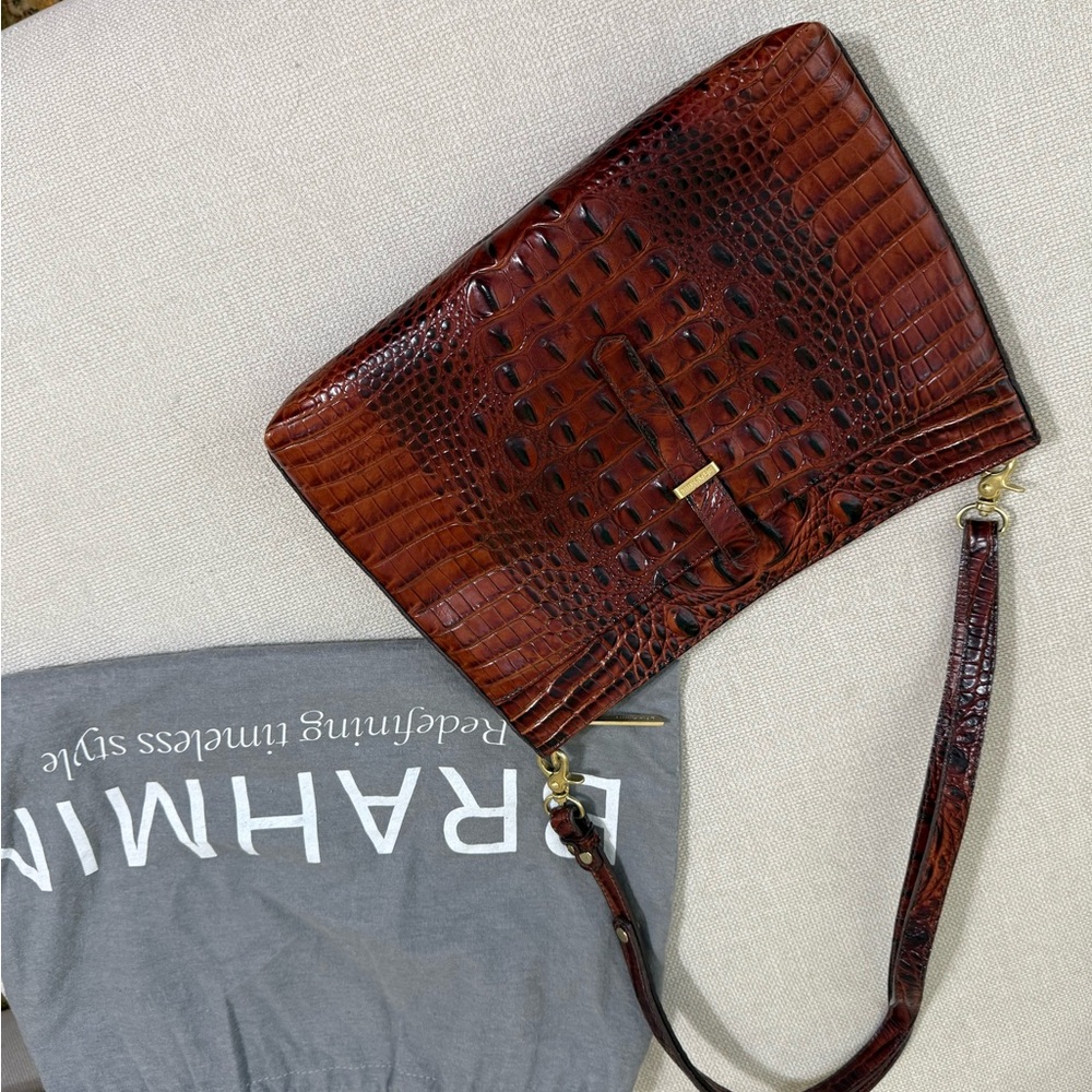Brahmin Brown Crocodile Embossed Women's Bag
